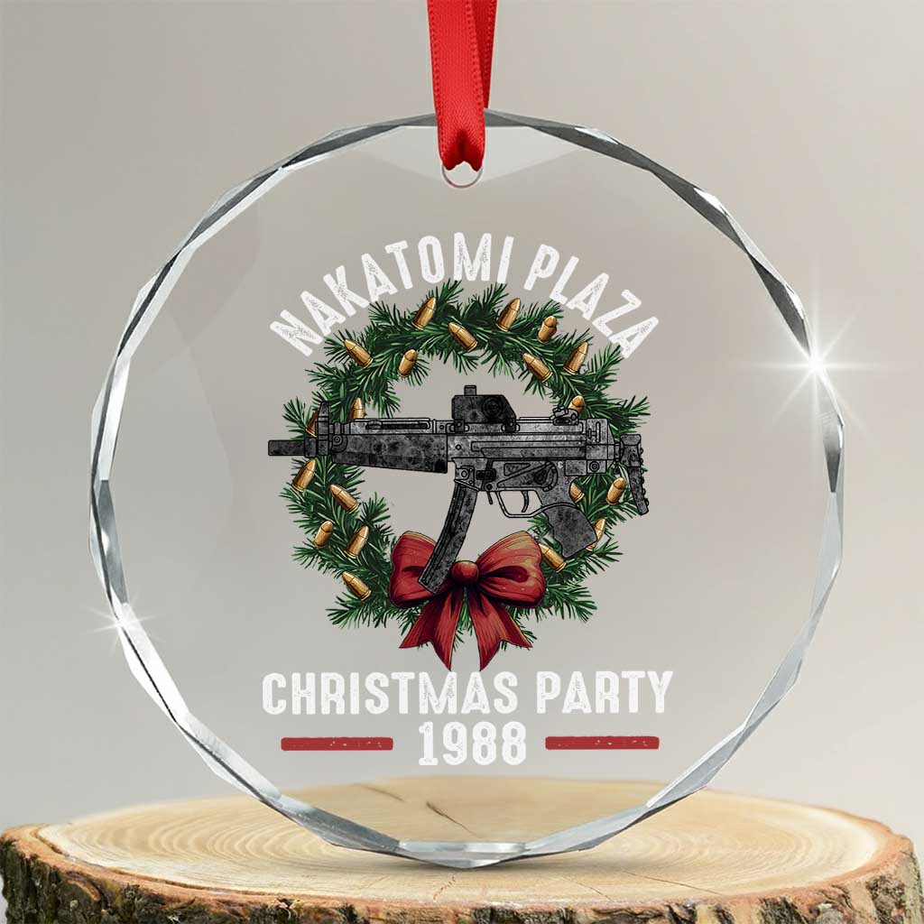 Funny Nakatomi Plaza Crystal Glass Ornament Xmas Party 1988 Xmas Bullet Gun Wreath TS11 Transparent Glass 3'' Circle Print Your Wear