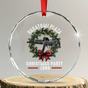 Funny Nakatomi Plaza Crystal Glass Ornament Xmas Party 1988 Xmas Bullet Gun Wreath TS11 Transparent Glass 3'' Circle Print Your Wear