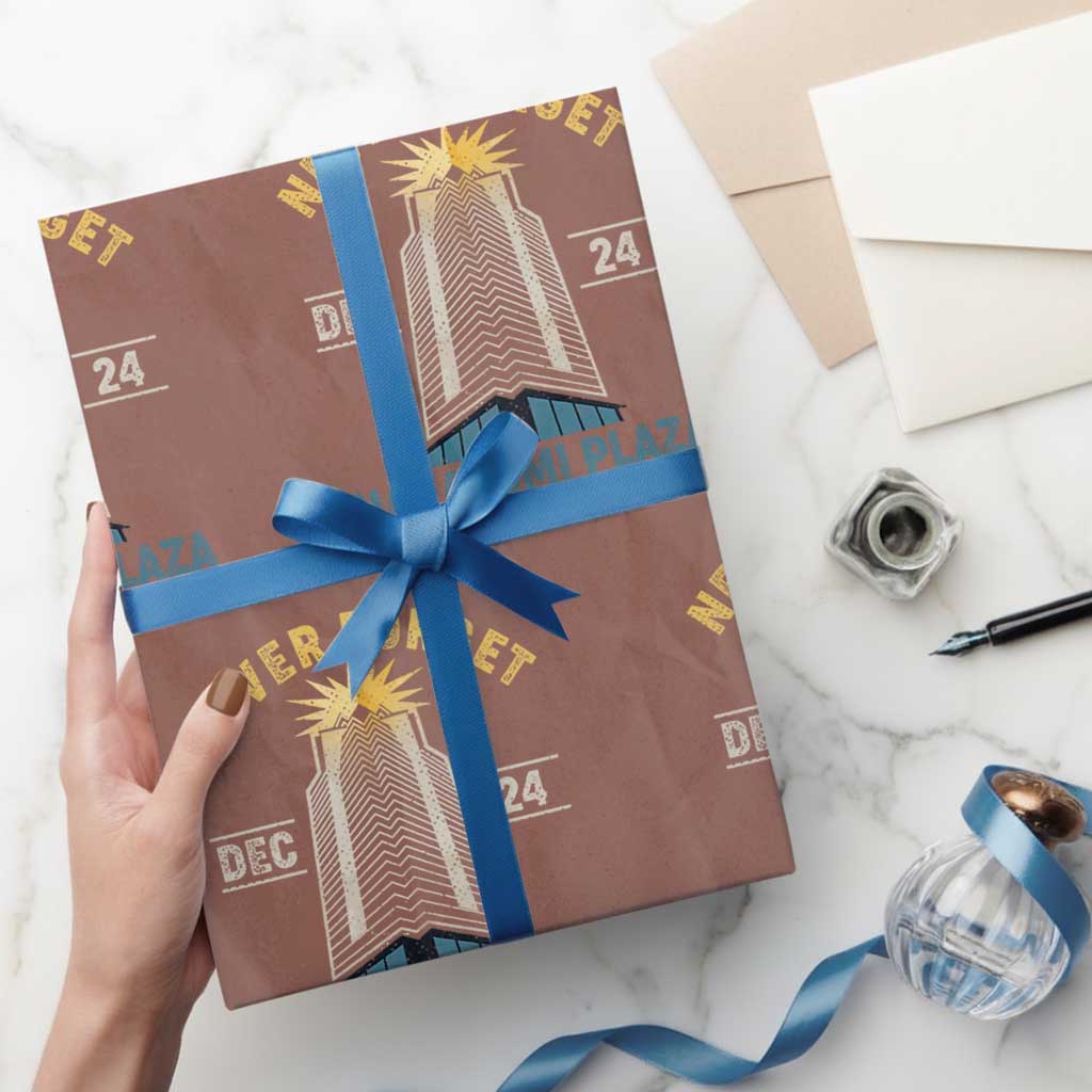 Funny Nakatomi Plaza Wrapping Paper Roll Never Forget December 24 Xmas Eve 1988 TS02 Mocha Print Your Wear