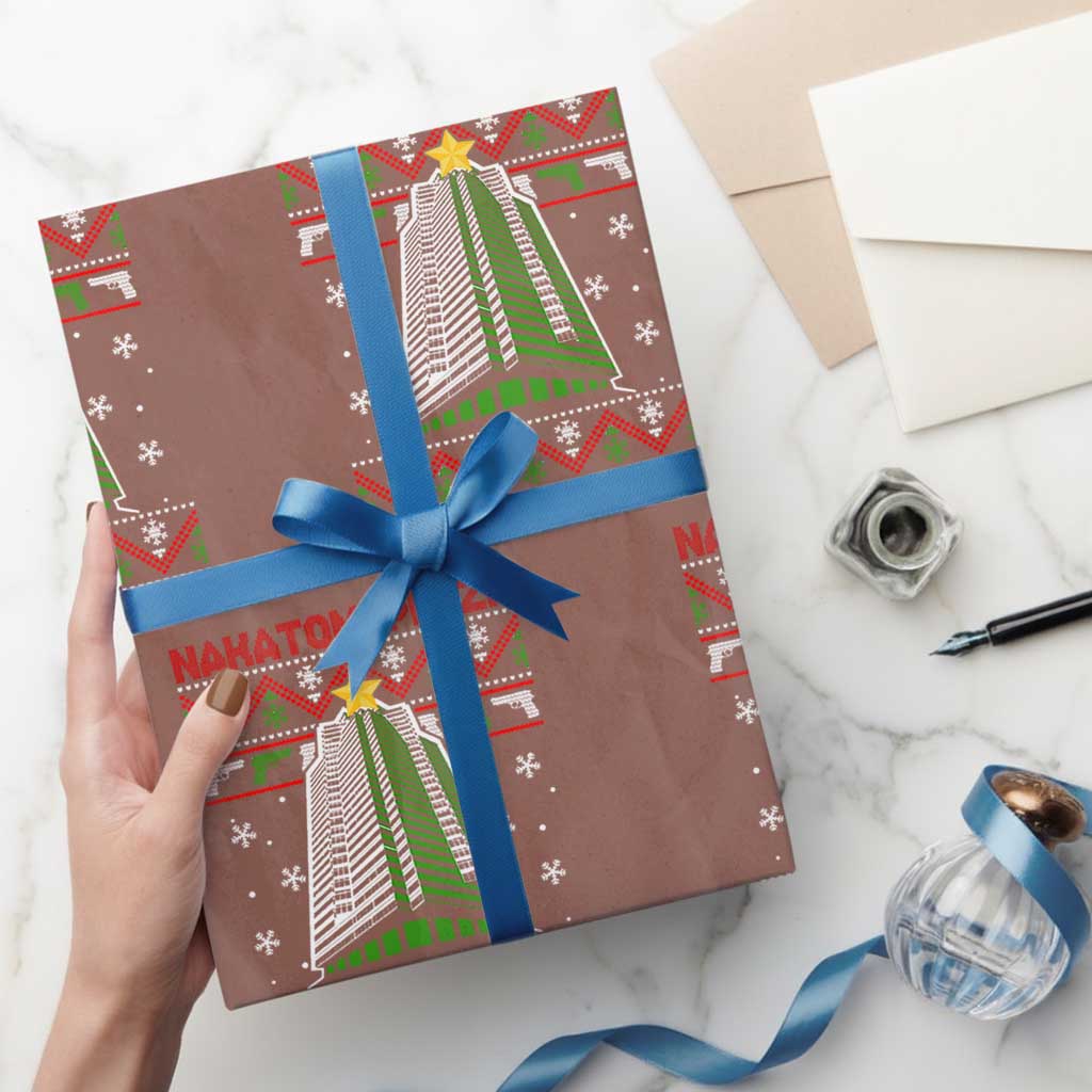 Funny Nakatomi Plaza Wrapping Paper Roll Xmas Party 1988 TS02 Mocha Print Your Wear