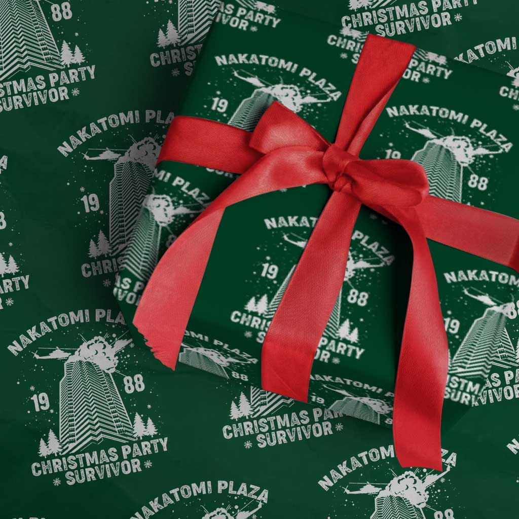 Funny Nakatomi Plaza Wrapping Paper Roll Xmas Party 1988 Survivor TS02 Green Print Your Wear