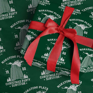 Funny Nakatomi Plaza Wrapping Paper Roll Xmas Party 1988 Survivor TS02 Green Print Your Wear