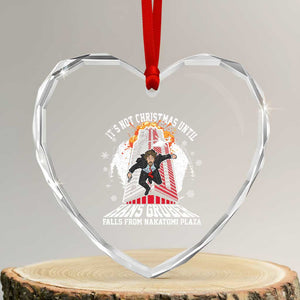 Funny Nakatomi Plaza Heart Crystal Glass Ornament It's Not Xmas Until Hans Gruber Falls From Nakatomi Plaza Explode TS11 Transparent Glass 3'' Heart Print Your Wear
