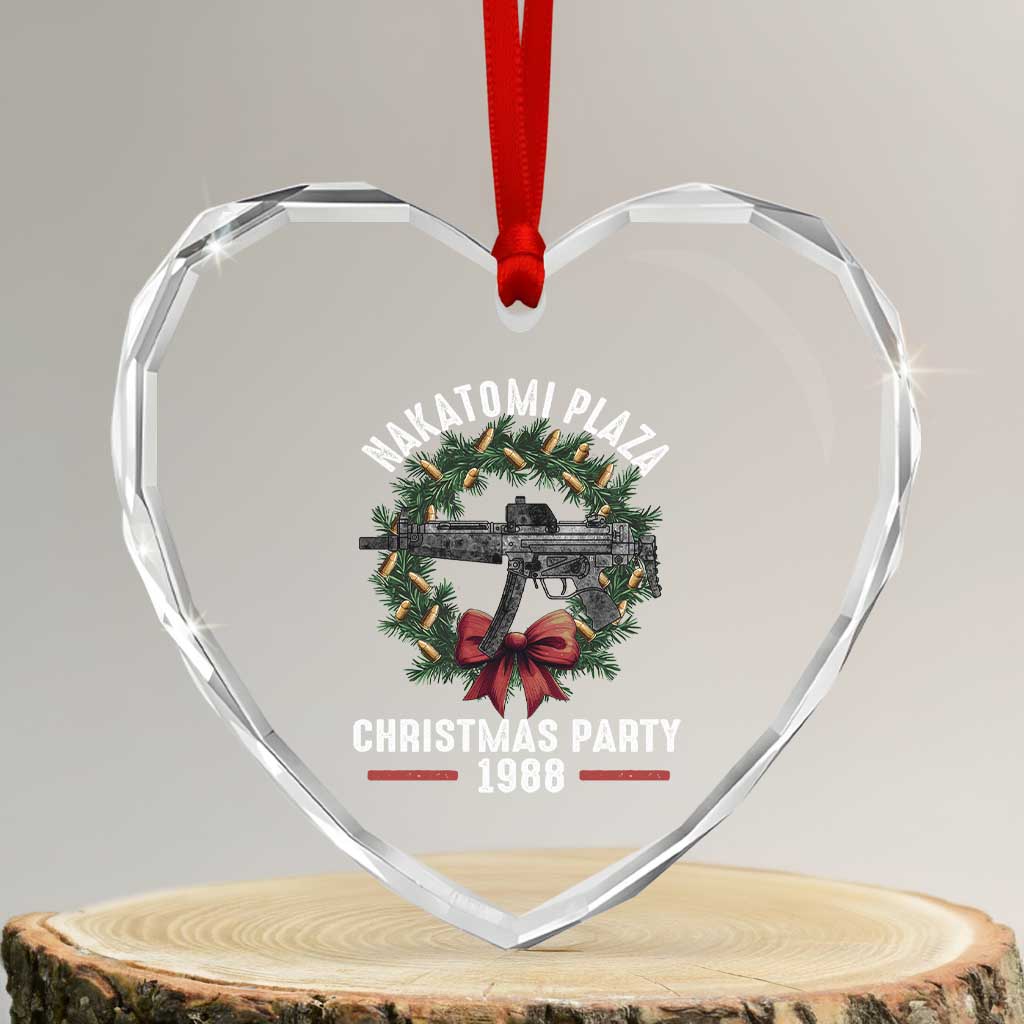 Funny Nakatomi Plaza Heart Crystal Glass Ornament Xmas Party 1988 Xmas Bullet Gun Wreath TS11 Transparent Glass 3'' Heart Print Your Wear