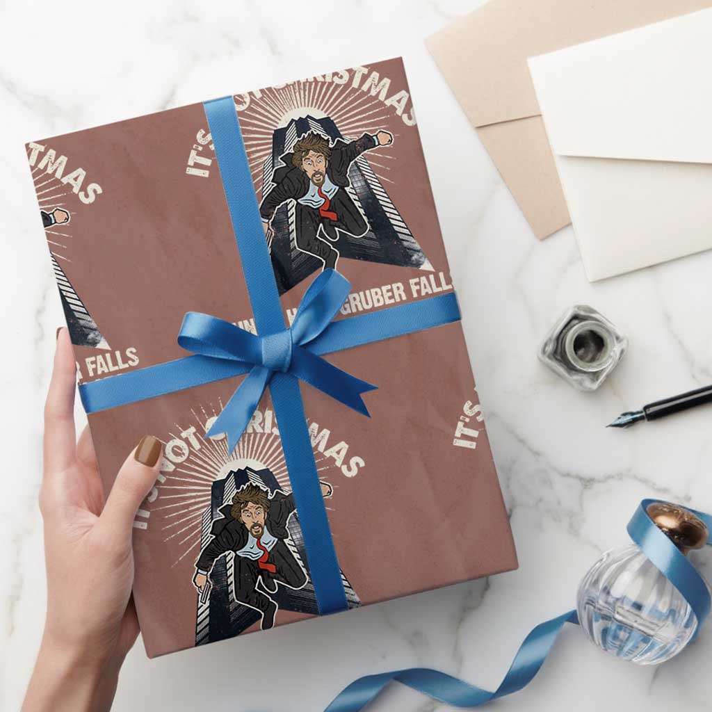 Funny Nakatomi Plaza Wrapping Paper Roll It's Not Christmas Until Hans Gruber Falls From Nakatomi Plaza TS11 Mocha Print Your Wear