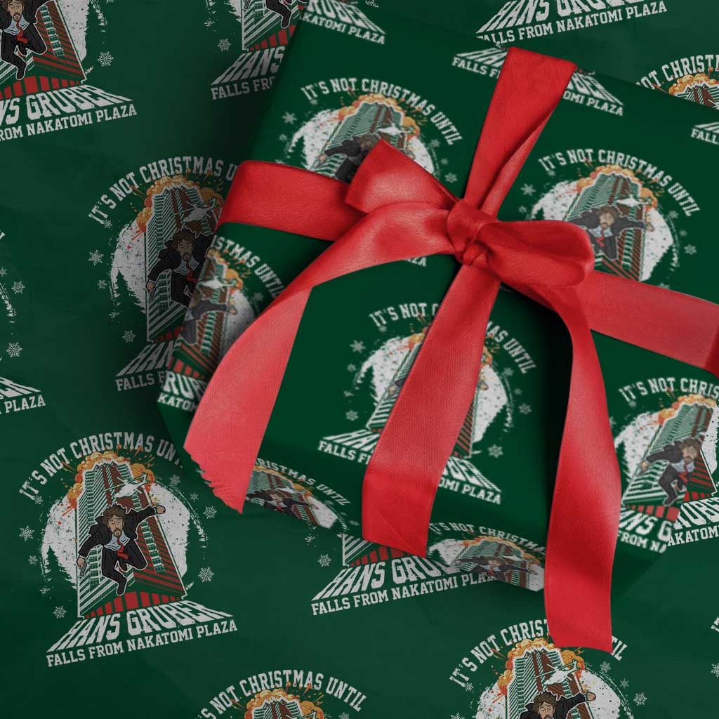 Funny Nakatomi Plaza Wrapping Paper Roll It's Not Christmas Until Hans Gruber Falls From Nakatomi Plaza Explode TS11 Green Print Your Wear