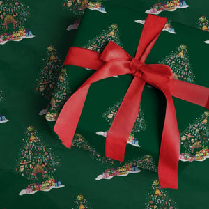 Funny Native American Christmas Tree Medicine Wheel Wrapping Paper Roll TS11 Green Print Your Wear