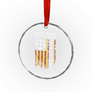 Funny Native American Crystal Glass Ornament Grumpy Old Native I Do What I Want American Flag