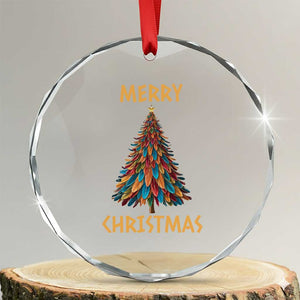 Funny Native American Eagle Feather Xmas Tree Crystal Glass Ornament TS11 Transparent Glass 3'' Circle Print Your Wear