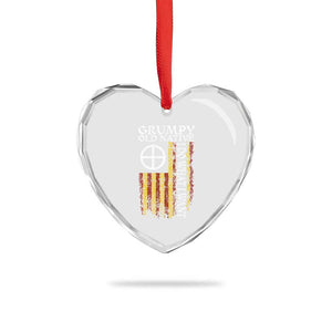 Funny Native American Heart Crystal Glass Ornament Grumpy Old Native I Do What I Want American Flag