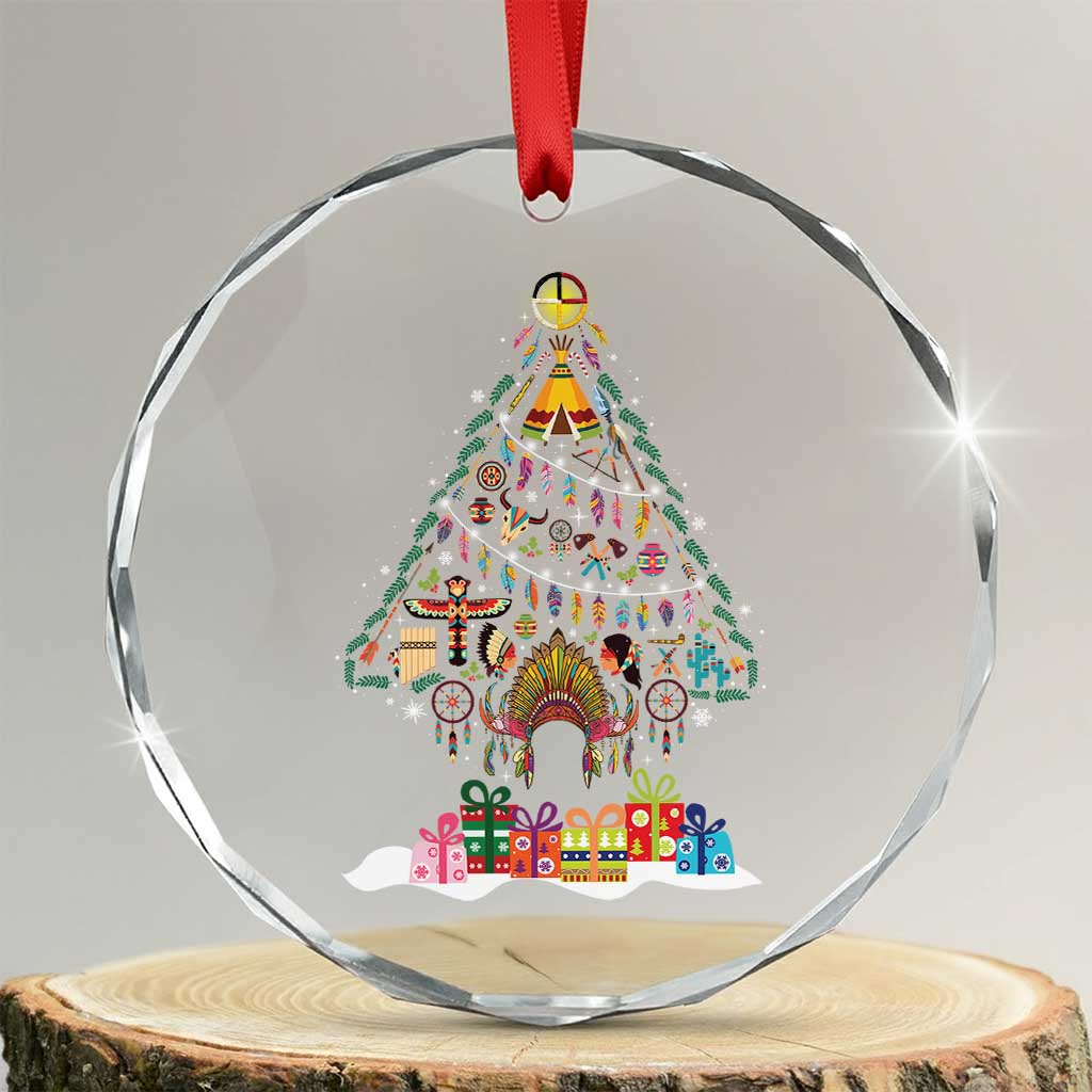 Funny Native American Xmas Tree Medicine Wheel Crystal Glass Ornament TS11 Transparent Glass 3'' Circle Print Your Wear