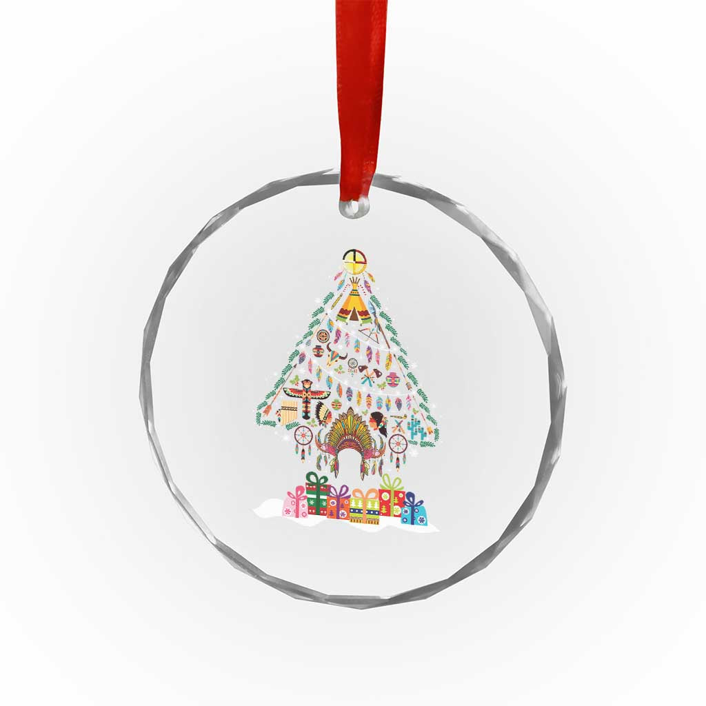 Funny Native American Xmas Tree Medicine Wheel Crystal Glass Ornament TS11 Print Your Wear