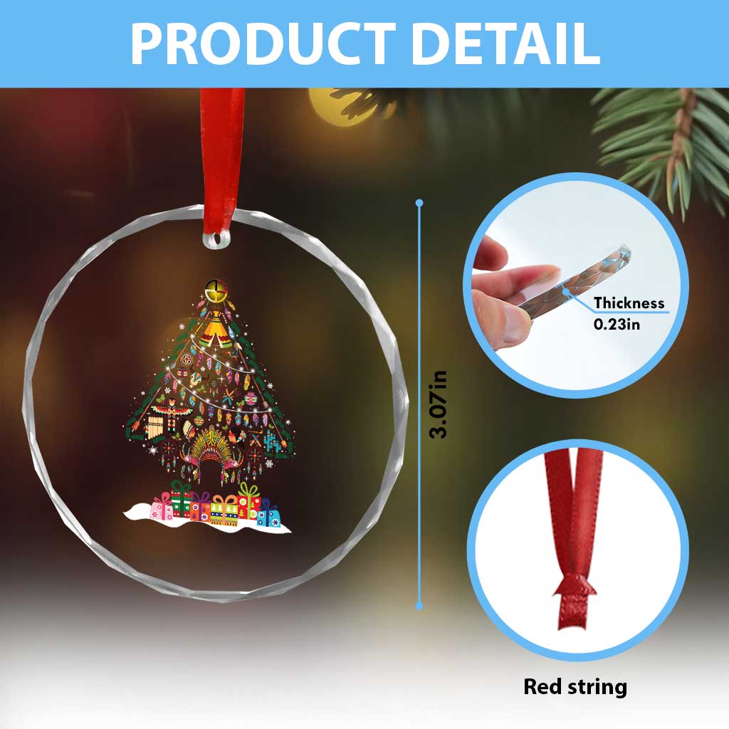 Funny Native American Xmas Tree Medicine Wheel Crystal Glass Ornament TS11 Print Your Wear