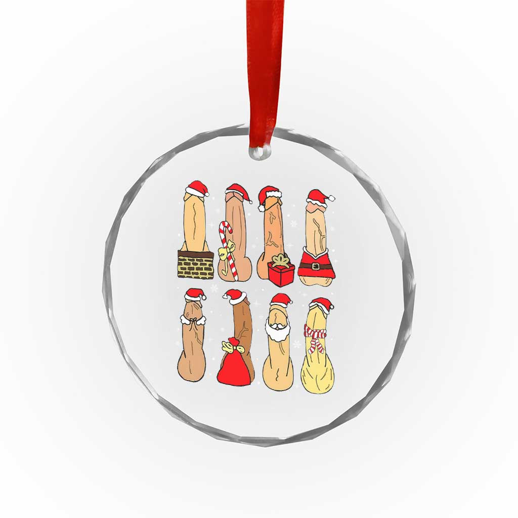 Funny Naughty Christmas Dirty Santa Hat Xmas Adult Humor Crystal Glass Ornament TS11 Print Your Wear