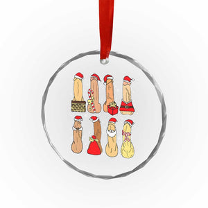 Funny Naughty Christmas Dirty Santa Hat Xmas Adult Humor Crystal Glass Ornament TS11 Print Your Wear