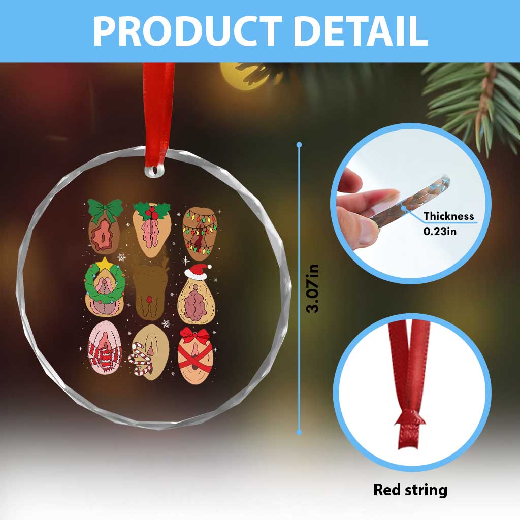 Funny Naughty Christmas Dirty Xmas Adult Humor Crystal Glass Ornament TS11 Print Your Wear