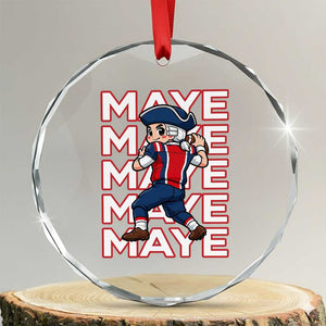 Funny NE Football Fan Gift Crystal Glass Ornament Maye Lover TS12 Transparent Glass 3'' Circle Print Your Wear