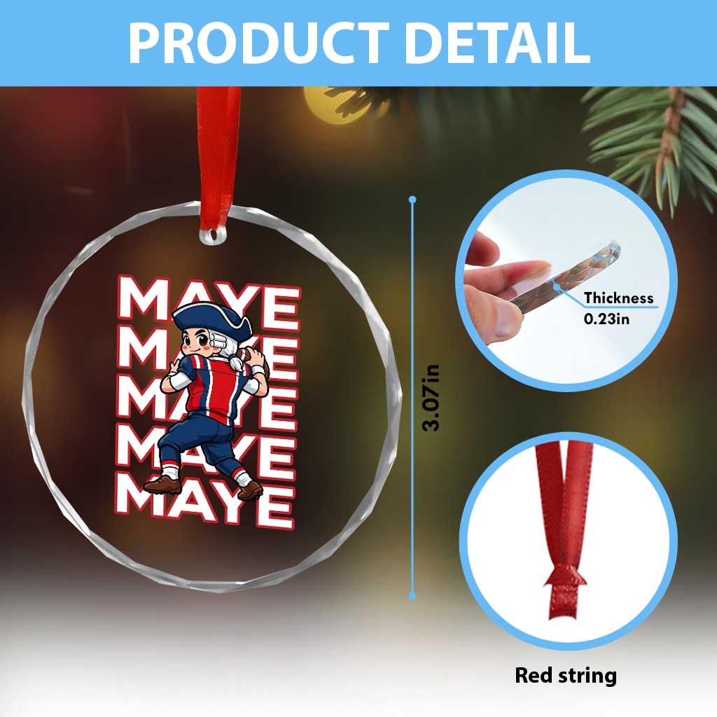 Funny NE Football Fan Gift Crystal Glass Ornament Maye Lover TS12 Print Your Wear