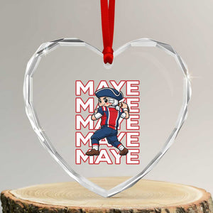 Funny NE Football Fan Gift Heart Crystal Glass Ornament Maye Lover TS12 Transparent Glass 3'' Heart Print Your Wear