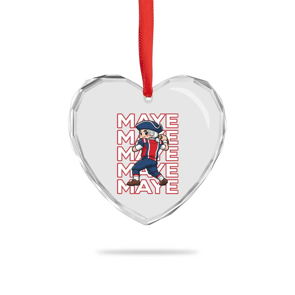 Funny NE Football Fan Gift Heart Crystal Glass Ornament Maye Lover TS12 Print Your Wear