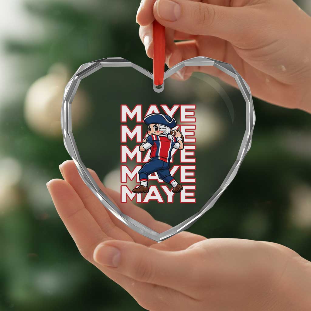 Funny NE Football Fan Gift Heart Crystal Glass Ornament Maye Lover TS12 Print Your Wear