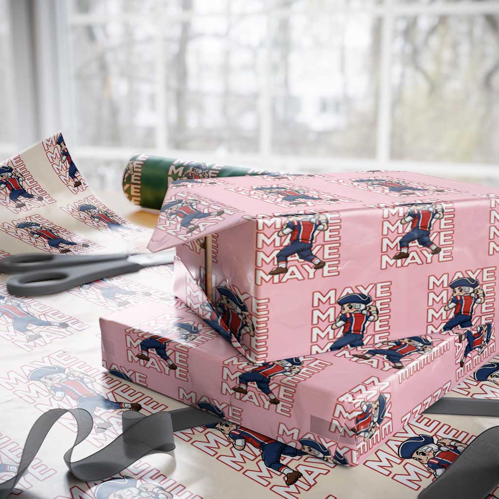 Funny NE Football Fan Gift Wrapping Paper Roll Maye Lover TS12 Light Pink Print Your Wear