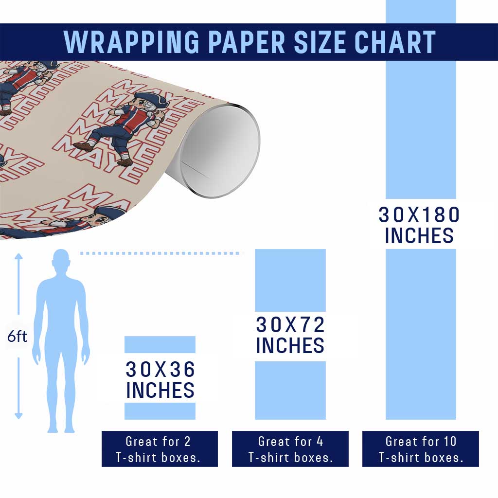 Funny NE Football Fan Gift Wrapping Paper Roll Maye Lover TS12 Print Your Wear