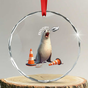 Funny Neil The Seal Boop Crystal Glass Ornament Viral Cute Seal Lover Gift