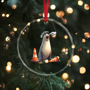 Funny Neil The Seal Boop Crystal Glass Ornament Viral Cute Seal Lover Gift