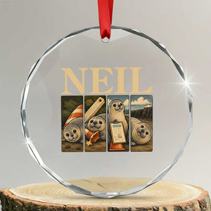 Funny Neil The Seal Crystal Glass Ornament Viral Ocean Animal Meme Graphic