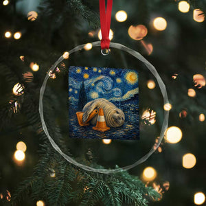 Funny Neil The Seal Starry Night Crystal Glass Ornament Van Gogh Art for Tasmania Seal Lovers TS11 Print Your Wear