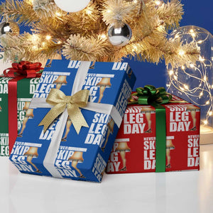 Funny Never Skip Leg Day Christmas Movie Wrapping Paper Roll Italian Leg Lamp TS11 Print Your Wear