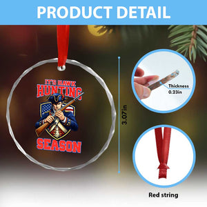 Funny New England Minutemen Football Rivarly Crystal Glass Ornament It Is Hawk Hunting Season TS11 Print Your Wear