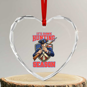 Funny New England Minutemen Football Rivarly Heart Crystal Glass Ornament It Is Hawk Hunting Season TS11 Transparent Glass 3'' Heart Print Your Wear