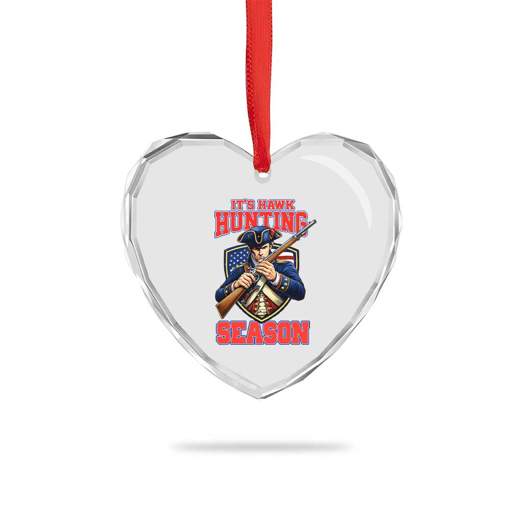 Funny New England Minutemen Football Rivarly Heart Crystal Glass Ornament It Is Hawk Hunting Season TS11 Print Your Wear