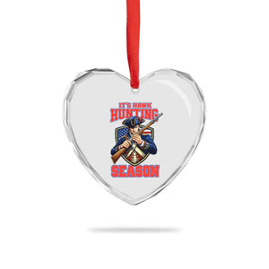 Funny New England Minutemen Football Rivarly Heart Crystal Glass Ornament It Is Hawk Hunting Season TS11 Print Your Wear