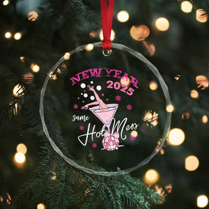 Funny New Year 2025 Same Hot Mess Crystal Glass Ornament New Year's Eve Party Coquette Champagne Glass TS11 Print Your Wear