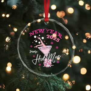 Funny New Year 2025 Same Hot Mess Crystal Glass Ornament New Year's Eve Party Coquette Champagne Glass TS11 Print Your Wear