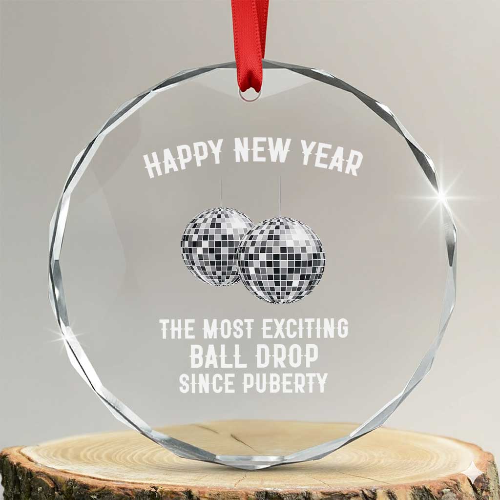Funny New Years Eve Crystal Glass Ornament Ball Drop Rude Adult Humor TS10 Transparent Glass 3'' Circle Print Your Wear