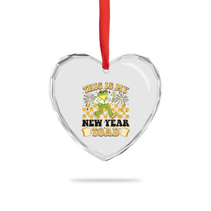 Funny New Years Eve Heart Crystal Glass Ornament This Is My New Year Toad Frog Pun TS11 Print Your Wear