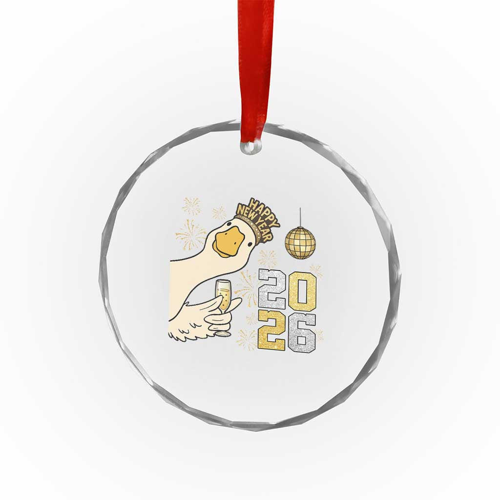 Funny New Years Eve Silly Goose 2026 Crystal Glass Ornament New Year Party TS11 Print Your Wear