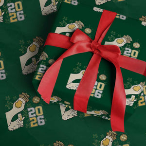 Funny New Years Eve Silly Goose 2026 Wrapping Paper Roll New Year Party TS11 Green Print Your Wear