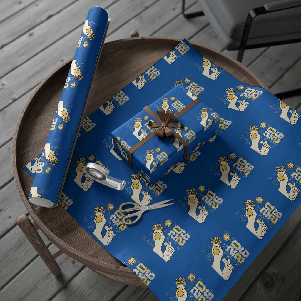 Funny New Years Eve Silly Goose 2026 Wrapping Paper Roll New Year Party TS11 Blue Print Your Wear