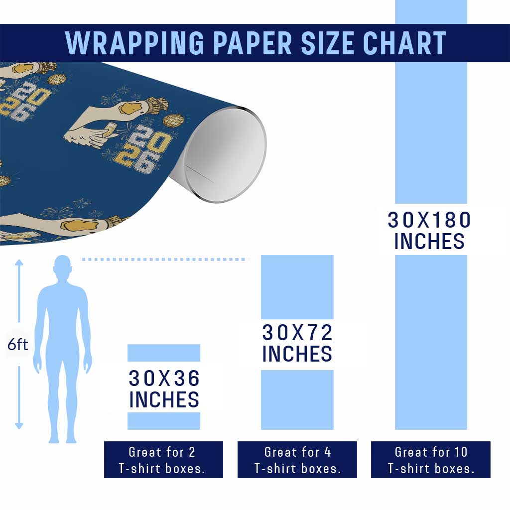 Funny New Years Eve Silly Goose 2026 Wrapping Paper Roll New Year Party TS11 Print Your Wear