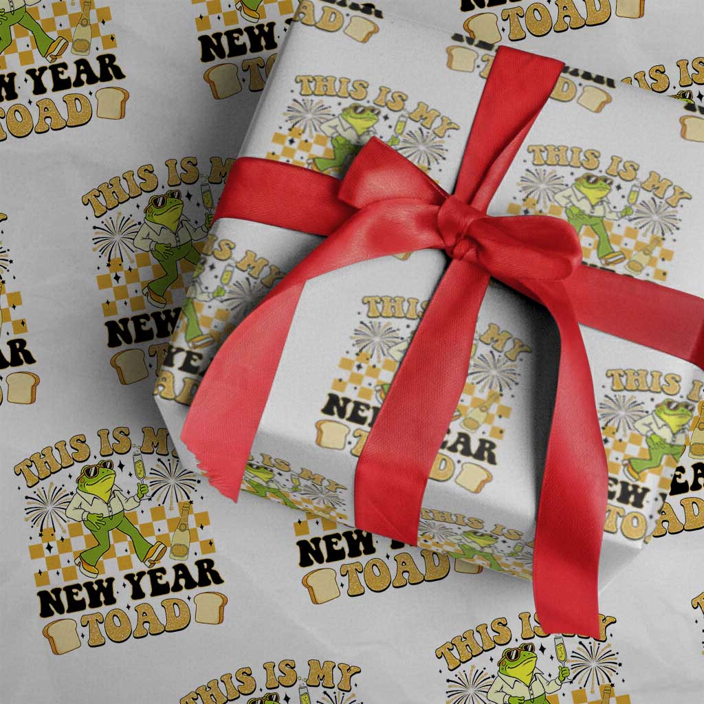 Funny New Years Eve Wrapping Paper Roll This Is My New Year Toad Frog Pun TS11 White Print Your Wear