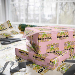 Funny New Years Eve Wrapping Paper Roll This Is My New Year Toad Frog Pun TS11 Light Pink Print Your Wear