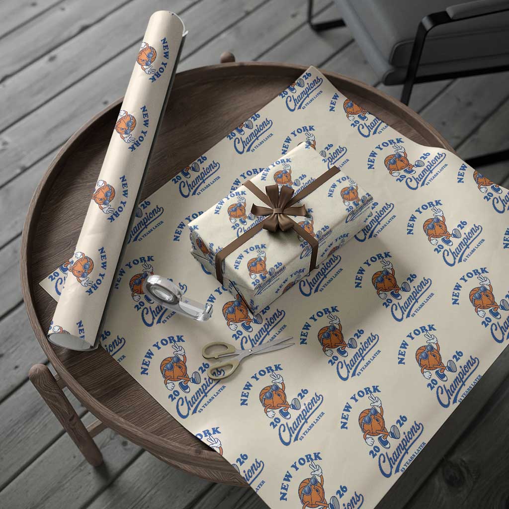 Funny New York 2026 Hoops Fan Graphic Wrapping Paper Roll Vintage 26 Champions Pride 53 Years Later