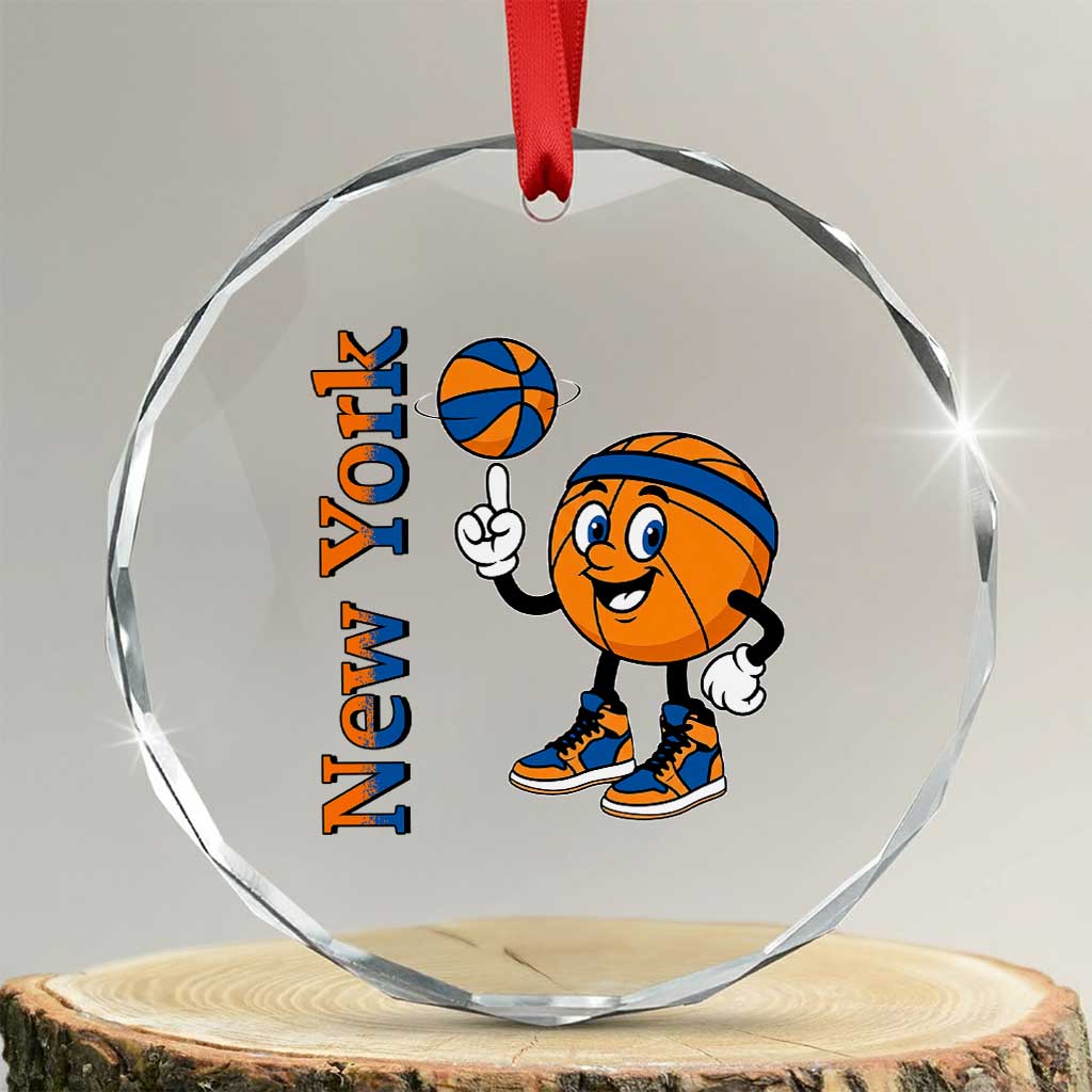 Funny New York Pride Crystal Glass Ornament Basketball Lover Fan Gift