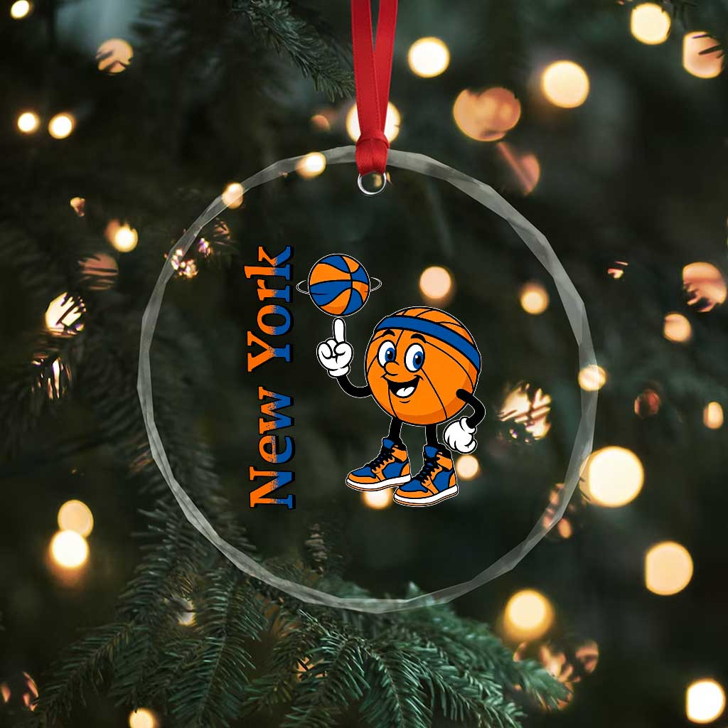Funny New York Pride Crystal Glass Ornament Basketball Lover Fan Gift