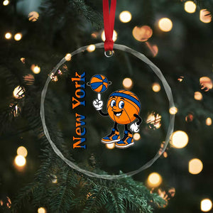 Funny New York Pride Crystal Glass Ornament Basketball Lover Fan Gift